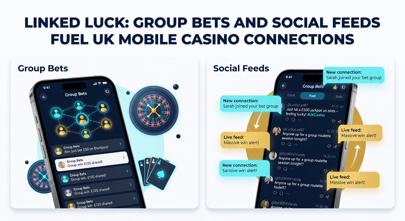 Close-up of a social feed in a UK casino app showing group bet notifications and shared jackpot celebrations
