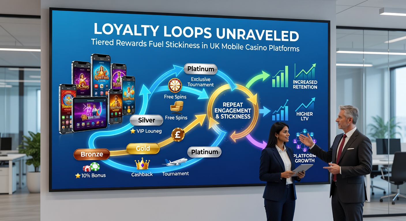 Screenshot of a mobile casino loyalty dashboard showing tier progress bar, points balance, and upcoming rewards